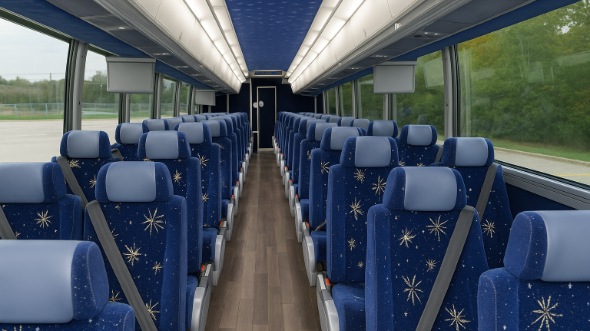 edinburg 54 passenger charter bus inside