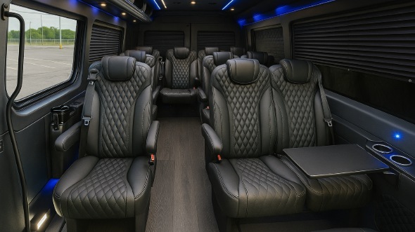edinburg sprinter van with driver inside